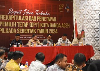 KIP Tetapkan DPT Pilkada Kota Banda Aceh 172.619 Pemilih, Perempuan Lebih Banyak