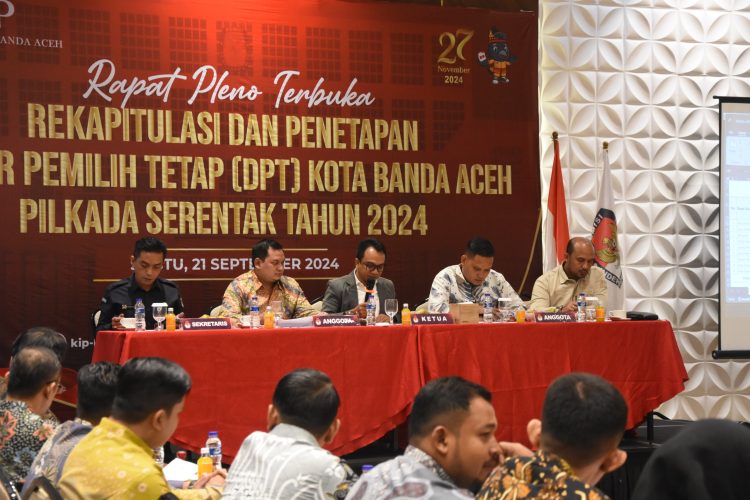 KIP Tetapkan DPT Pilkada Kota Banda Aceh 172.619 Pemilih, Perempuan Lebih Banyak