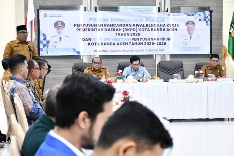 Forum konsultasi publik penyusunan rancangan awal RKPD Banda Aceh 2026 dan kick off meeting penyusunan RPJM 2025-2029.