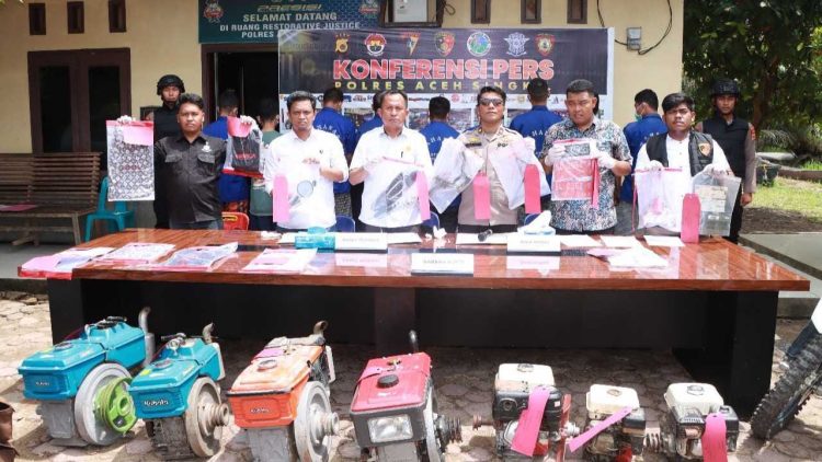 Polres Aceh Singkil Ungkap Kasus Pencurian Sepeda Motor hingga Pemerkosaan Anak di Bawah Umur