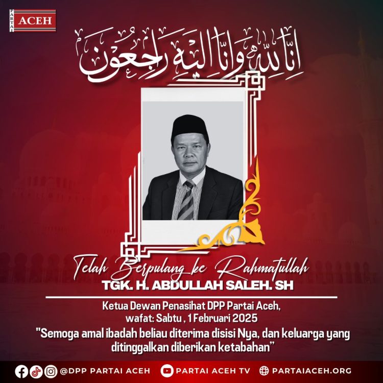 Selamat Jalan, Tgk H Abdullah Saleh