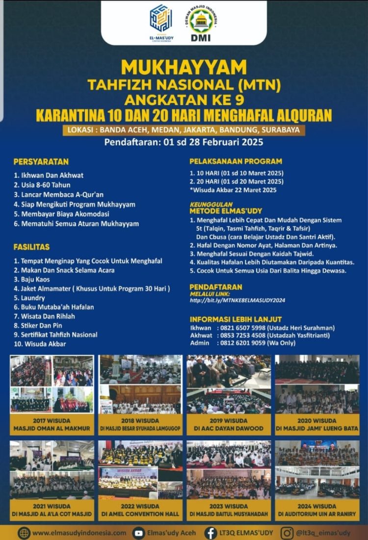 Daurah Tahfizh Nasional (DTN) ke-9 di bulan Ramadhan tahun 2025