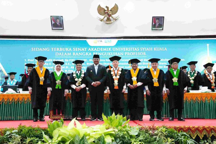 USK Kukuhkan 5 Profesor Baru, Pj Gubernur Aceh Tekankan Pentingnya Peran Akademisi