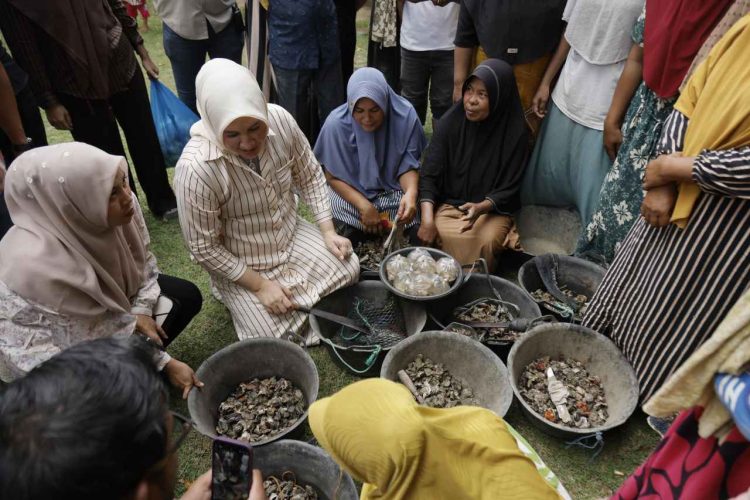 Ketua PKK Aceh Kunjungi Ibu-ibu Petani Tiram di Gampong Crueng, Dukung Pembentukan Koperasi Merah Putih