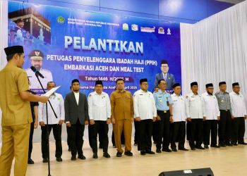 Petugas Penyelenggara Ibadah Haji Embarkasi Aceh Dilantik, Diminta Layani Jemaah Sebaik-baiknya