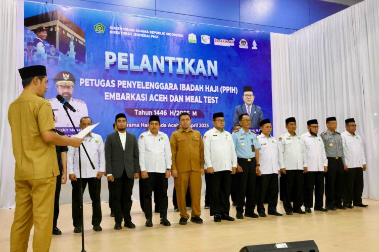 Petugas Penyelenggara Ibadah Haji Embarkasi Aceh Dilantik, Diminta Layani Jemaah Sebaik-baiknya