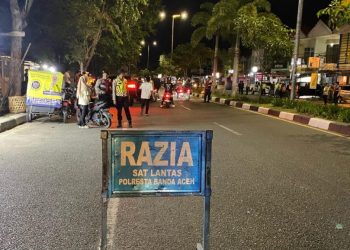 Razia Balap Liar di Banda Aceh, Polisi Amankan 30 Sepeda Motor dan 10 Botol Miras