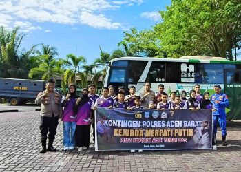 Kapolres Aceh Barat Lepas 21 Atlet ke Kejurda Merpati Putih Piala Kapolda Aceh 2025