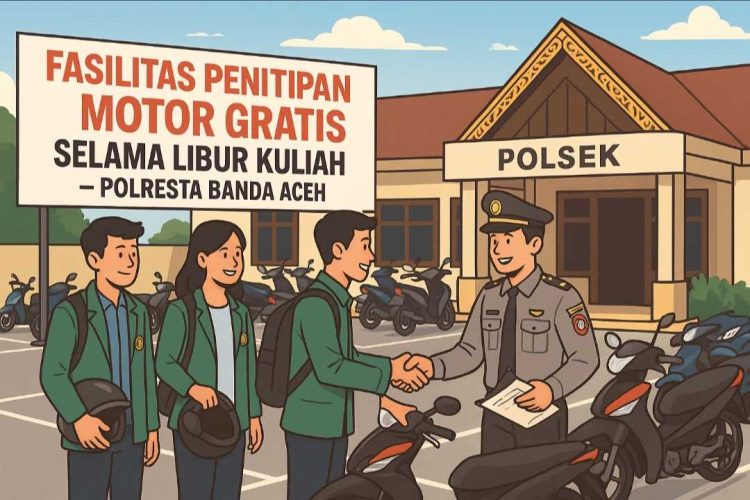 Polsek Jajaran Polresta Banda Aceh Terima Penitipan Motor Gratis Selama Libur Kuliah