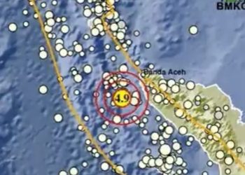 Gempa Terkini Magnitudo 4,9 Guncang Calang Aceh Jaya