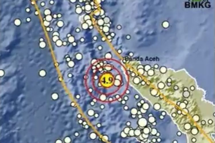 Gempa Terkini Magnitudo 4,9 Guncang Calang Aceh Jaya