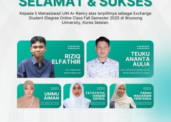 5 Mahasiswa UIN Ar-Raniry Terpilih Ikuti Program iDegree Woosong University Korea Selatan