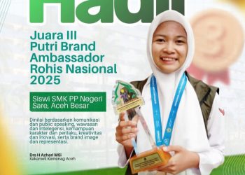 Hadil Harumkan Aceh, Raih Juara 3 Brand Ambassador Rohis Putri di Kongres Rohis Indonesia 2025