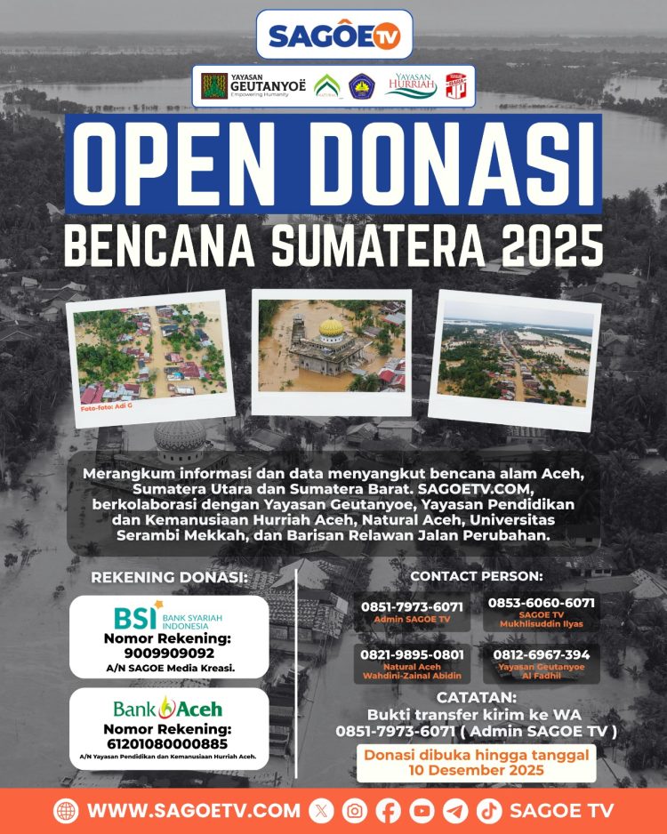 Update Donasi untuk Bencana Sumatera 2025, Berikut Daftar Penyumbang Sementara, Selasa 2 Desember 2025