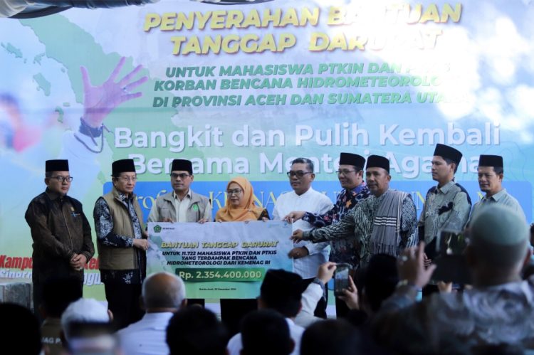 Kemenag Salurkan Bantuan Pendidikan untuk 11.772 Mahasiswa Terdampak Banjir Aceh-Sumatera