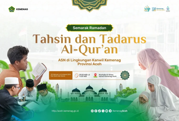 Semarak Ramadhan Kemenag Aceh Dimulai 23 Februari, ASN Belajar Al-Qur’an dari Juara MTQ