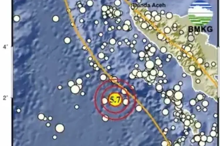 Gempa M 5,7 Guncang Barat Daya Sinabang Aceh, BMKG: Tidak Berpotensi Tsunami