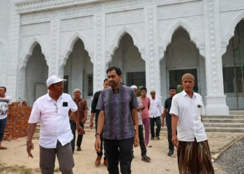 Mualem Bangun Masjid di Aceh Utara Tanpa Dana APBA, Progres Capai 80 Persen