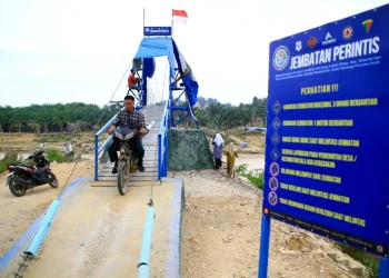 Jembatan Gantung Lubuk Sidup Kembali Hubungkan Dua Kecamatan di Aceh Tamiang