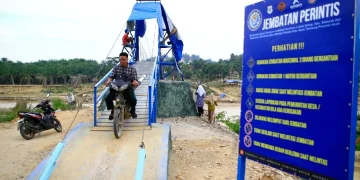 Jembatan Gantung Lubuk Sidup Kembali Hubungkan Dua Kecamatan di Aceh Tamiang