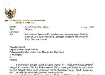 Menteri ESDM Bahlil Setujui POD I Lapangan Tangkulo di Blok South Andaman