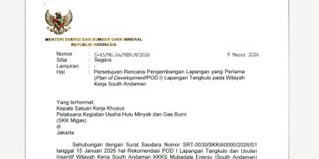 Menteri ESDM Bahlil Setujui POD I Lapangan Tangkulo di Blok South Andaman