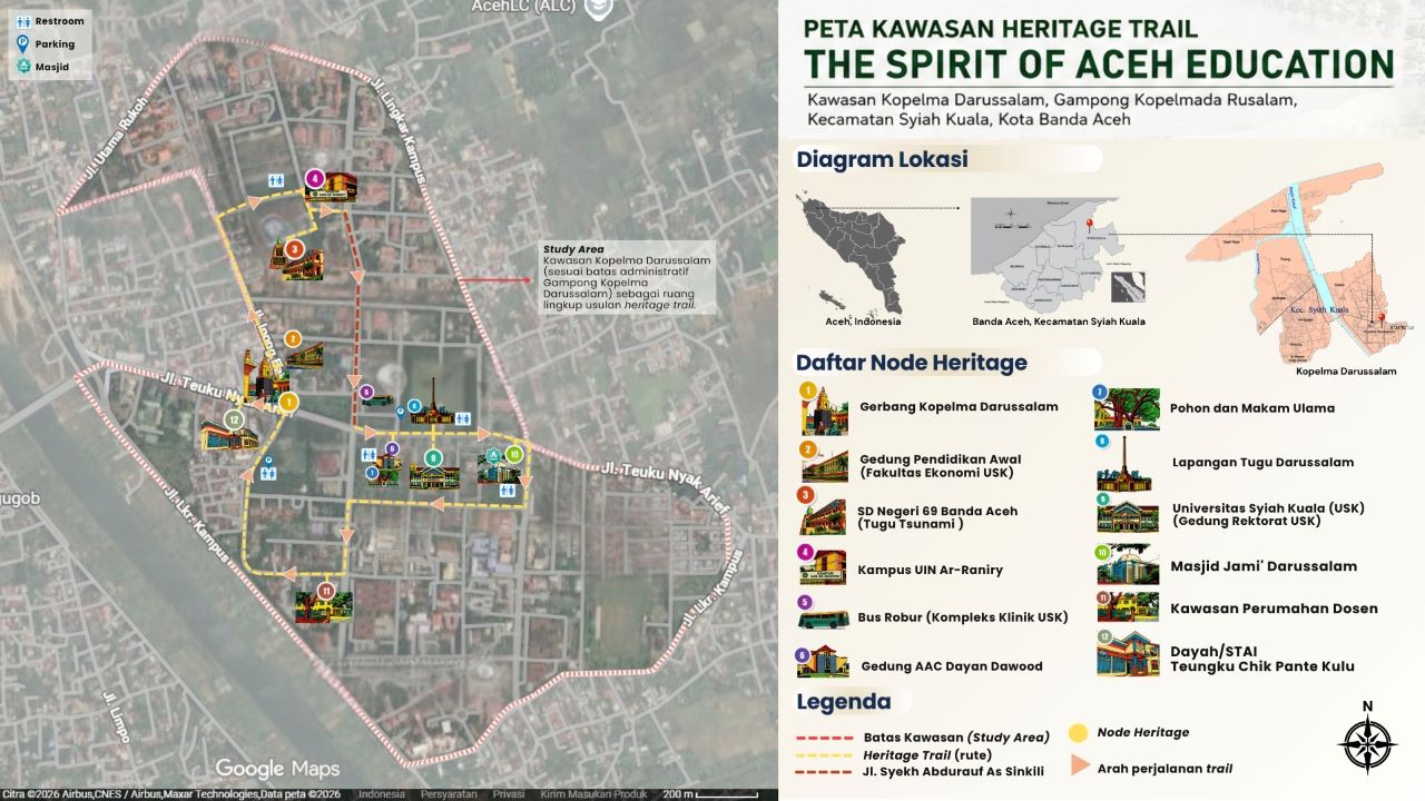 peta kawasan heritage trail the spirit of aceh education