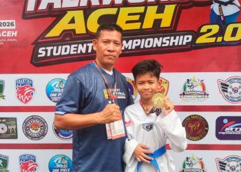 Muhammad Mizaj Maheer Raih Medali Emas di Taekwondo Aceh Student Championship 2.0