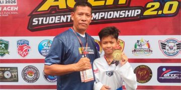 Muhammad Mizaj Maheer Raih Medali Emas di Taekwondo Aceh Student Championship 2.0