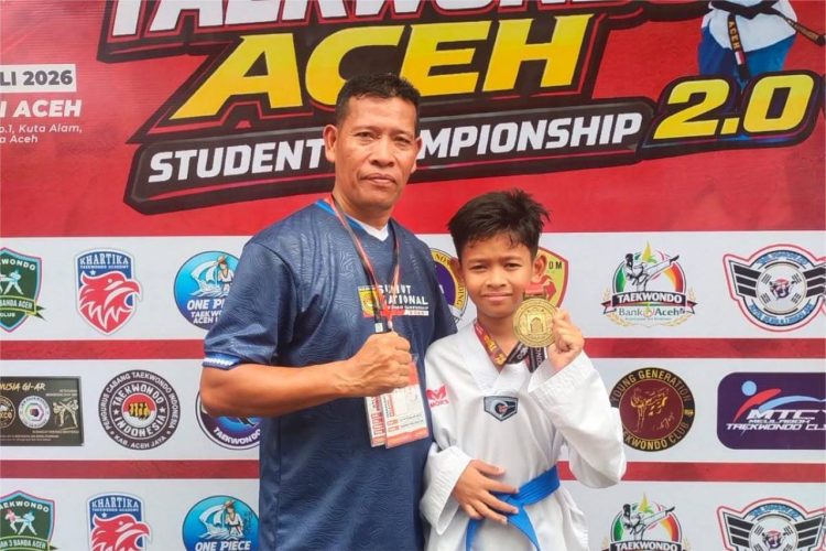 Muhammad Mizaj Maheer Raih Medali Emas di Taekwondo Aceh Student Championship 2.0