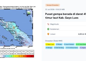 Gempa Magnitudo 5,6 Guncang Gayo Lues, Terasa hingga Medan dan Aceh Barat Daya