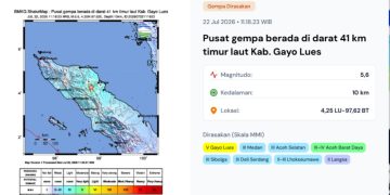 Gempa Magnitudo 5,6 Guncang Gayo Lues, Terasa hingga Medan dan Aceh Barat Daya