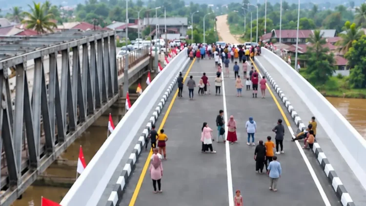 Jembatan Krueng Tingkeum “Selat Hormuz” Kutablang Kembali Beroperasi
