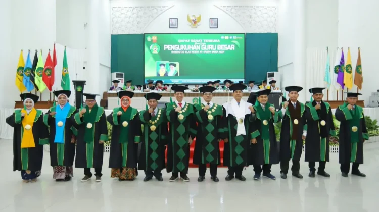 UIN Ar-Raniry Kukuhkan 9 Guru Besar, Jumlah Profesor Kini 65 Orang