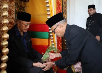Wali Nanggroe Aceh Kembali dari Pengobatan di Malaysia, Disambut Peusijuek di Meuligoe